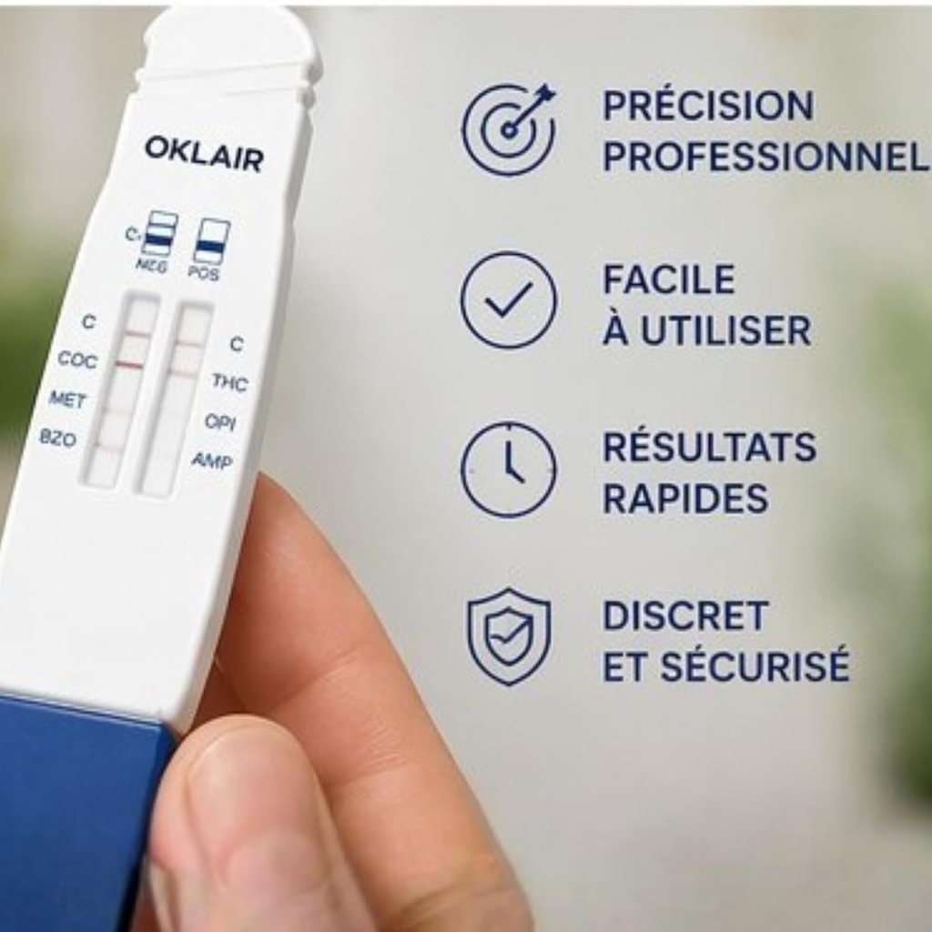 Stick de test salivaire OKLAIR en main